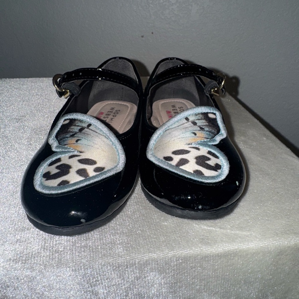 Sophie Webster mini Black Butterfly Kids Shoes